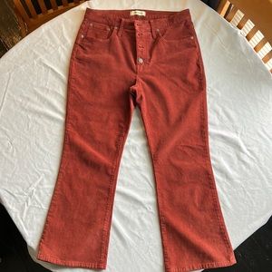Madewell Cali Demi-Boot Corduroy Pants Burnt Orange 31